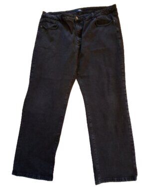 ZLZ Men's Size 42W Black Bootcut Darkwash Stretch Five Pocket Design Jeans